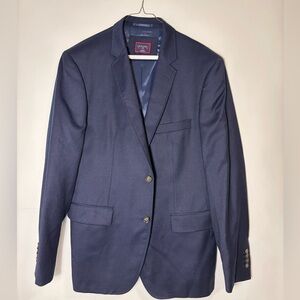 UNTUCKit Blazer Mens 40R Blue Wool Flannel  Two Button Sports Coat Jacket Slim